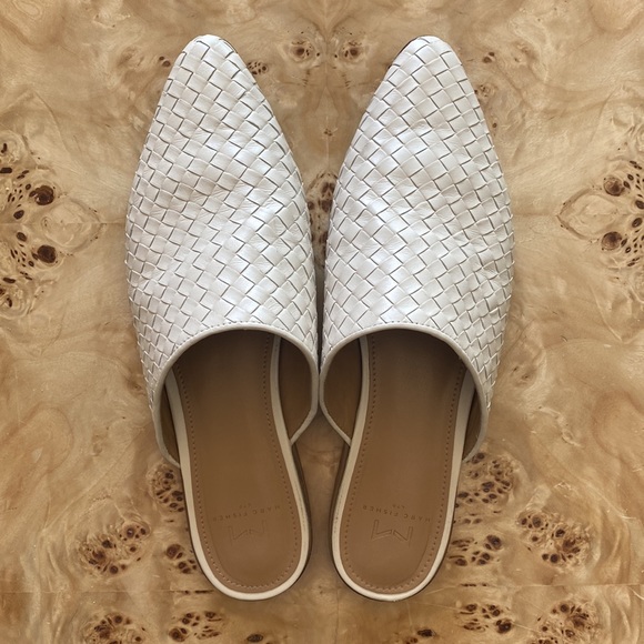 MARC FISHER - Garren Pointed Toe Woven Mule Cream Leather - size 8 - Picture 4 of 6